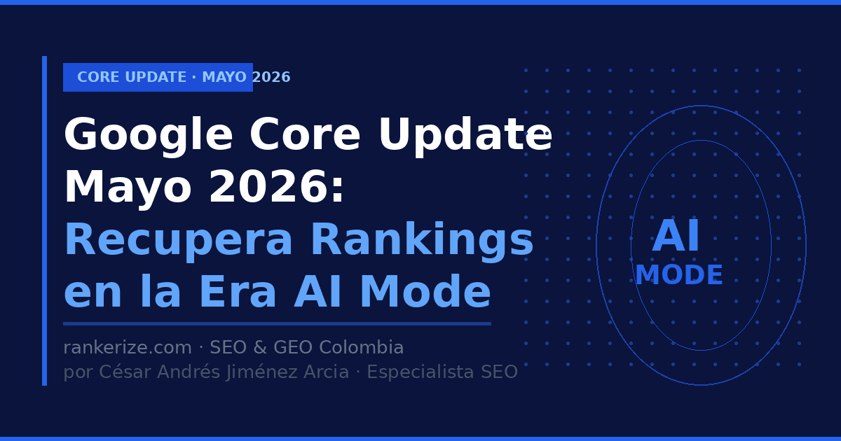Google Core Update Mayo 2026: Recupera Rankings en Era AI Mode