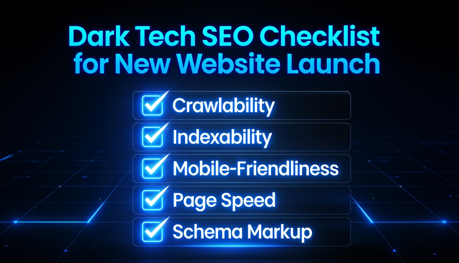 Checklist SEO visual para sitios web nuevos: lista de verificación técnica, on-page y configuración de herramientas